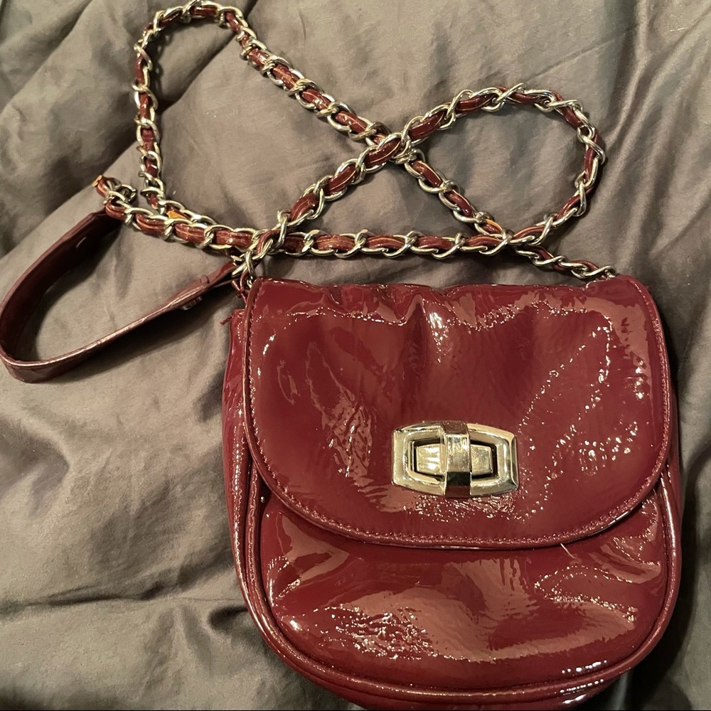 Steve Madden Patent Burgundy Crossbody Bag - Picture 7 of 16